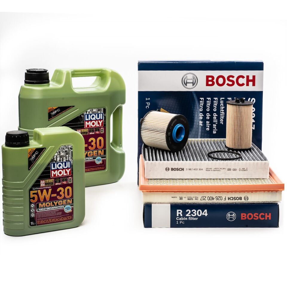 Opel Zafira C1.6 Dizel Periyodik Filtre Seti Bosch Filtreli / Liqui Moly 5W30 DPF Molygen New Generation 4+1 LT