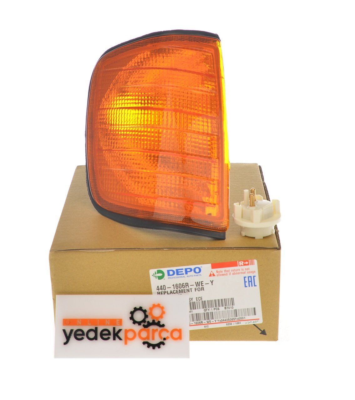 DEPO 440-1606R-WE-Y | Mercedes W124 Kasa Sağ Sarı Sinyal