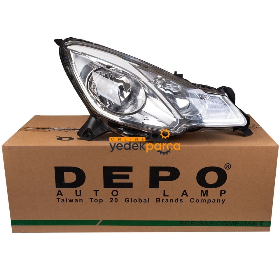 DEPO 552-1134RMLDEM5 | Citroen C3 2009-2015 Ön Sağ Far Beyaz Tip