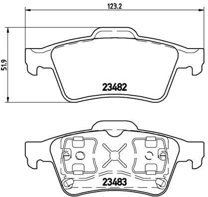 BREMBO P59044 | Fren Balatası Arka (Ford Connect 02-Renault Latitude Laguna II Megane II Sport Cmom Vel Satıs / Nissan Primera-P12 03 /
