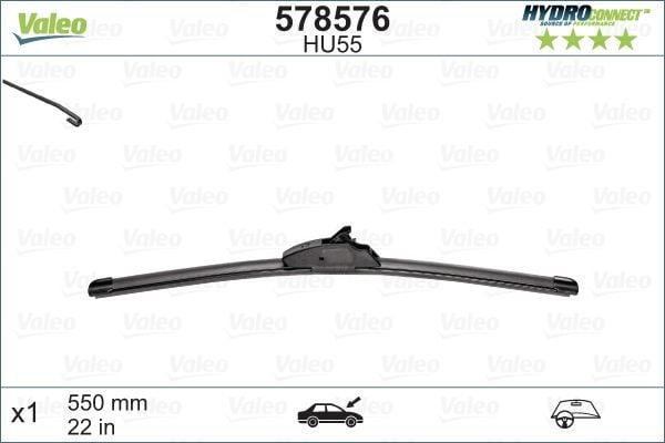 VALEO 578576 | Silgi Süpürgesi Tek 55Cm Klasık Multı-Clıp Muz First