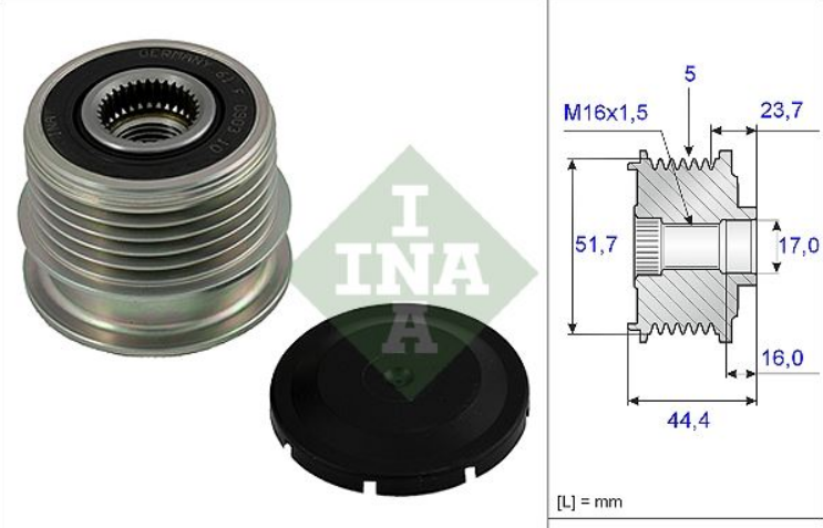 INA 535011210 | Fiat Doblo 3 2012- 1.6 Dizel Alternatör Kasnağı