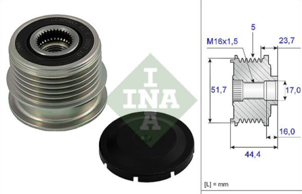 INA 535011210 | Fiat Doblo 3 2012- 1.6 Dizel Alternatör Kasnağı