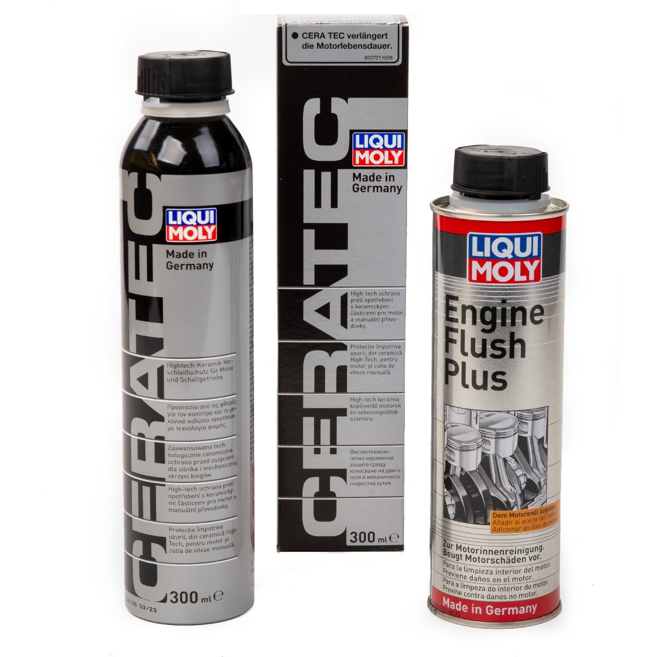 LIQUI MOLY Ceratec Seramik Bazlı Motor Koruma Ve  Engine Flush Plus Motor İçi Temizleyici 300 ml (2657+7181)