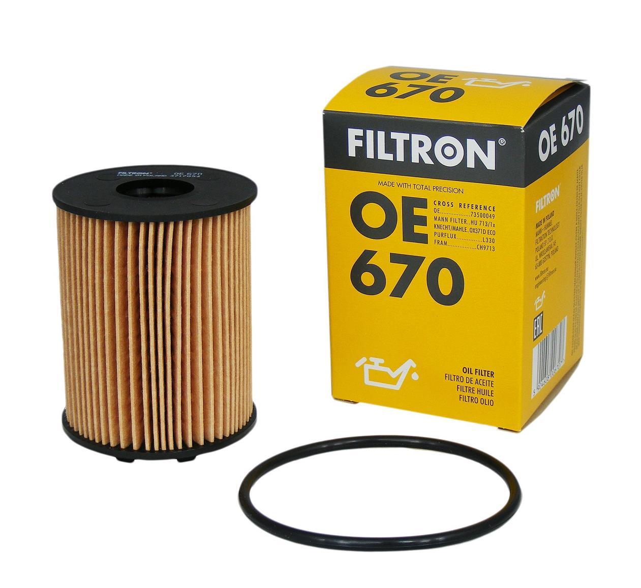 FILTRON OE670 | Fiat Doblo 2006-2012 1.3 Dizel Tırnaklı Tip Yağ Filtresi