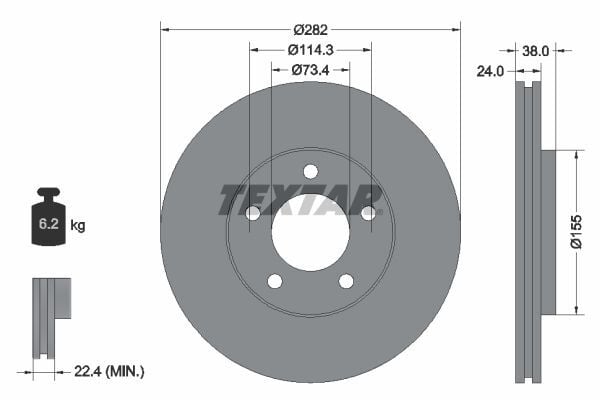 TEXTAR 92153100 | Fren Diski Ön | 2 Adet
