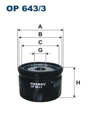 FILTRON OP643-3 | Yağ Filtresi Küçük-(Renault Clio I-II-III / Kangoo Express / Megane I-II / Laguna II / Modus Scenic / Laguna I / R19 1.6