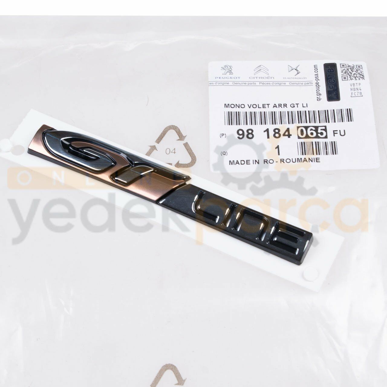 PSA 98185048FU | Peugeot 3008 P84E Sağ Çamurluk Gtline Yazı Orijinal