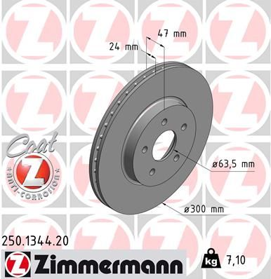ZIMMERMANN 250.1344.20 | Fren Diski Ön Standart | 2 Adet
