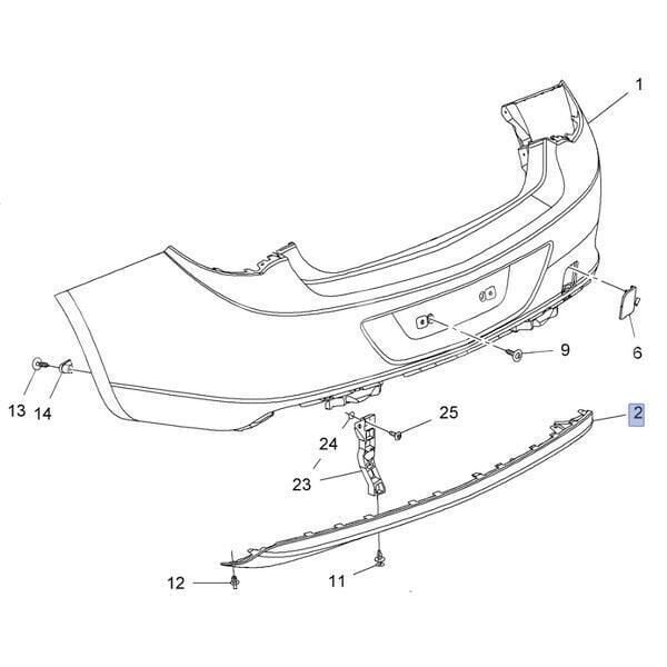 PSA 13353299 | Opel Astra J Sedan Arka Tampon Alt Bakaliti Sensörsüz Orijinal