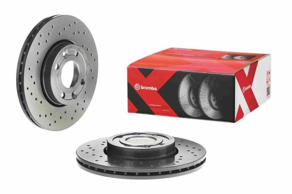 BREMBO 09.9078.1X | Fren Diski Ön Xtra Line Renault Clio III Modus 1.2 16V D4f 1.4 16V K4j 1.5 K9k Megane II 1.4 16V K4j Delikli | 2 Adet