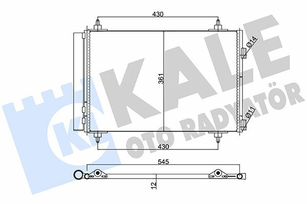 KALE 377900 | Klima Radyatörü (Kondenser) 05-307-308-3008-5008-C4-Brl