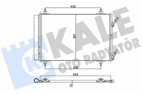 KALE 377900 | Klima Radyatörü (Kondenser) 05-307-308-3008-5008-C4-Brl