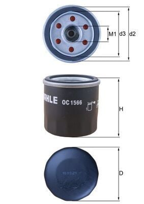 MAHLE OC1566 | Yağ Filtresi 15-Dokker-Duster-Lodgy 1.6 11-Micra