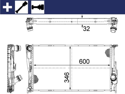 MAHLE CR1083000S | Radyatör 03-1-Seri (E81-E87) 3-Seri (E90-E91) X1 (E84)