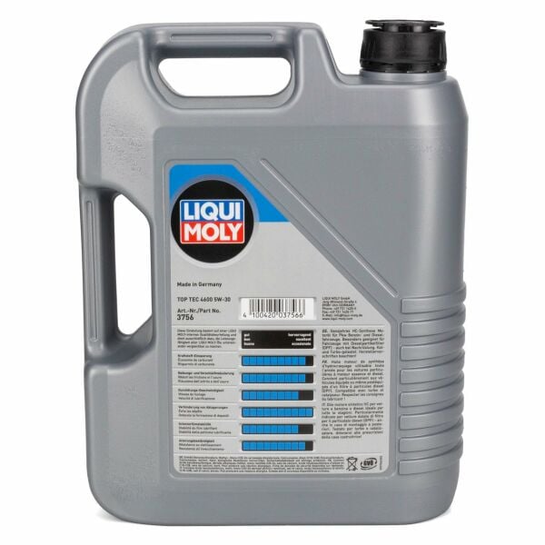 LIQUI MOLY 2316 | 4600 TOP TEC 5W-30 Tam Sentetik Motor Yağı (5 Litre)