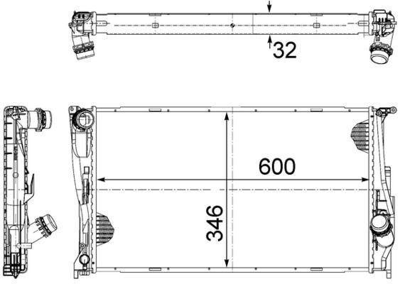 MAHLE CR1083000S | Radyatör 03-1-Seri (E81-E87) 3-Seri (E90-E91) X1 (E84)