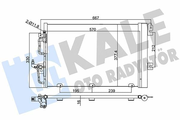 KALE 393400 | Klima Radyatörü (Kondenser) Astra.H 1.4-1.6 16V *Z14xep-Z16xep*