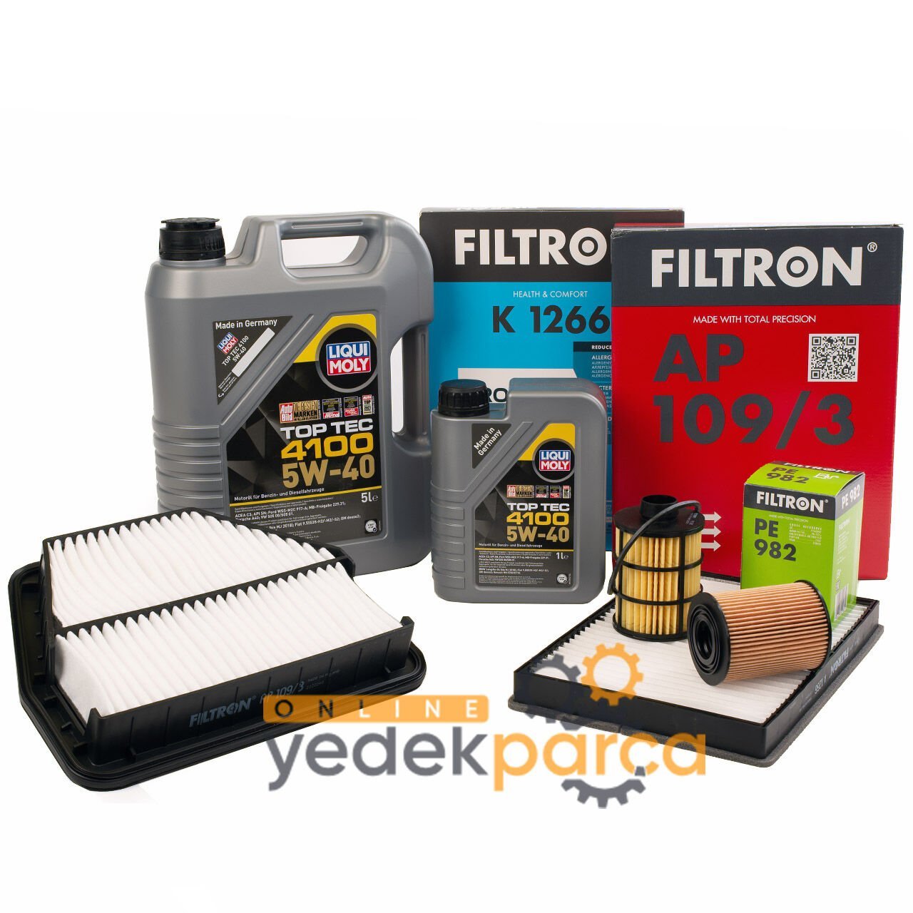 Chevrolet Captiva C100 2.0 Dizel Periyodik Bakım Seti Filtron Filtre / Liqui Moly 5W40 4100 6 LT Motor Yağlı 2007-2011