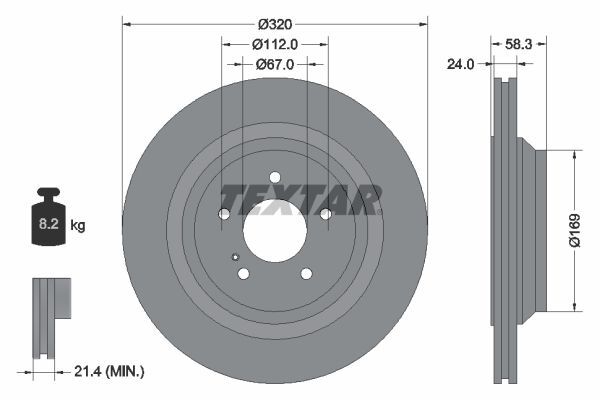 TEXTAR 92160705 | Fren Diski Arka 4 Matık | 2 Adet