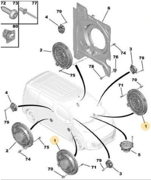 Citroen C4 B7 Ön Kapı Hoparlörü Orjinal