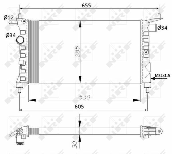 NRF 50551 | Motor Su Radyatörü (Klima Hariç) M,T Corsa B X12sz C14nz X14xe X16xe