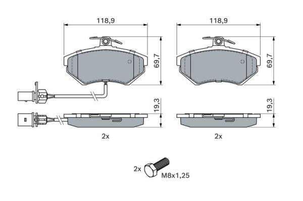 BOSCH 0986494042 | Fren Balata Ön Fişli Passat B5 (3B2) 96-0045078 45139 1.8 T 2.3 Vr5 2.8 V6 Syncro / 4Motion 1.9 TDI 1.9 TDI 2.8 V6 1.8 Syncro / 4Motion 1.9 TDI Syncro / 4Motion 2.3 Vr5 Syncro / 4Motion 1.9 TDI 2.5 TDI 2.5 TDI Syncro / 4Motion 1.9 TDI 4