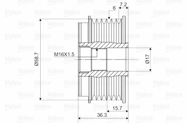VALEO 588042 | Alternatör Şaft Kasnak (Ford Connect 1.8Tdci 02 -)