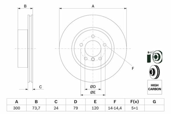 BOSCH 0986479216 | Disk On (Ad) 06-BMW 3S-E90 1S-E81-E87 | 2 Adet