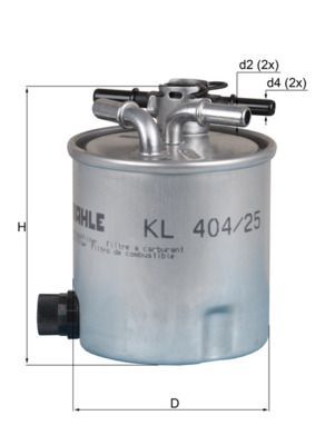MAHLE KL404-25 | Mazot Filtresi 06-Logan 1.5 DCI + Sns