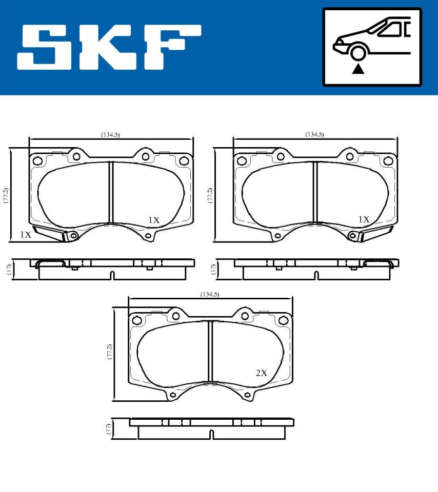 SKF VKBP80135A | Fren Balata Ön 03 > Land Cruiser 06 > Hilux.Vıı