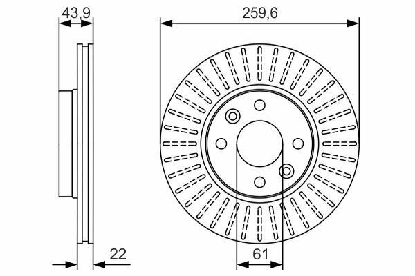 BOSCH 0986479S90 | Disk On (Ad) 13-Clio.IV-Logan 08-KangooÇıtan Dıstan Havalandırmalı | 2 Adet