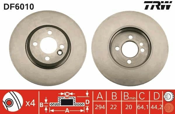 TRW DF6010 | Disk On (Ad) 02-Mini Cooper | 2 Adet