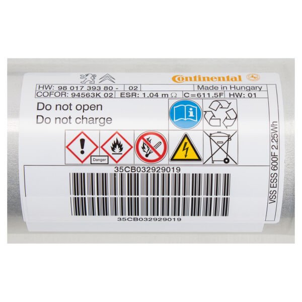 PSA 9852039780 | Peugeot 2008 2013-2019 Start Stop Kapasitörü Tüpü Orijinal
