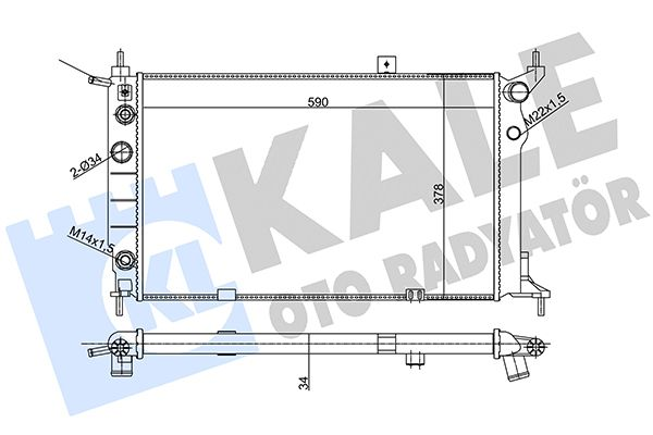 KALE 357010 | Opel Astra F 1.6 Benzinli Otomatik Motor Su Radyatörü