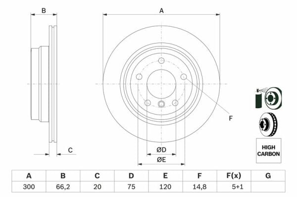 BOSCH 0986479263 | Disk Arka (Ad) 05-13 1-Seri (E81-E87) 3-Seri (E91) X1-X3 | 2 Adet