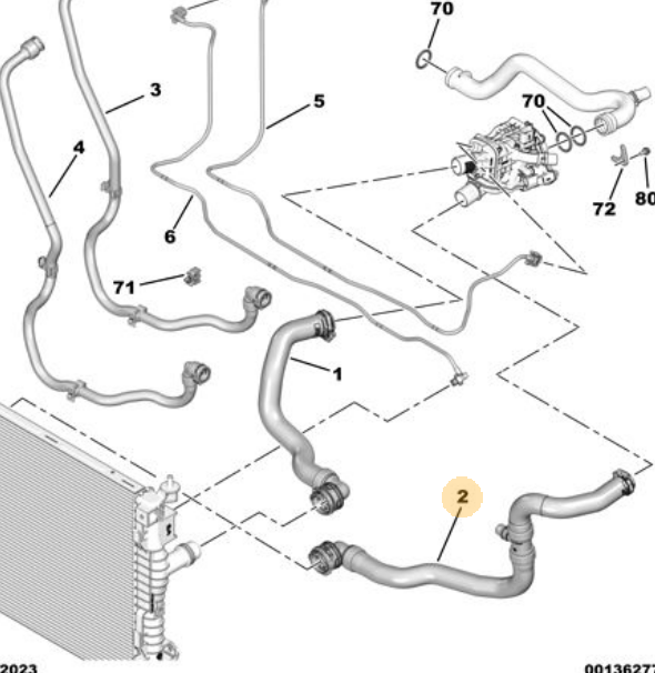 MOPAR (PSA) 9809929180 | Radyatör Alt Hortumu P5008 II 2.0Bluehdı