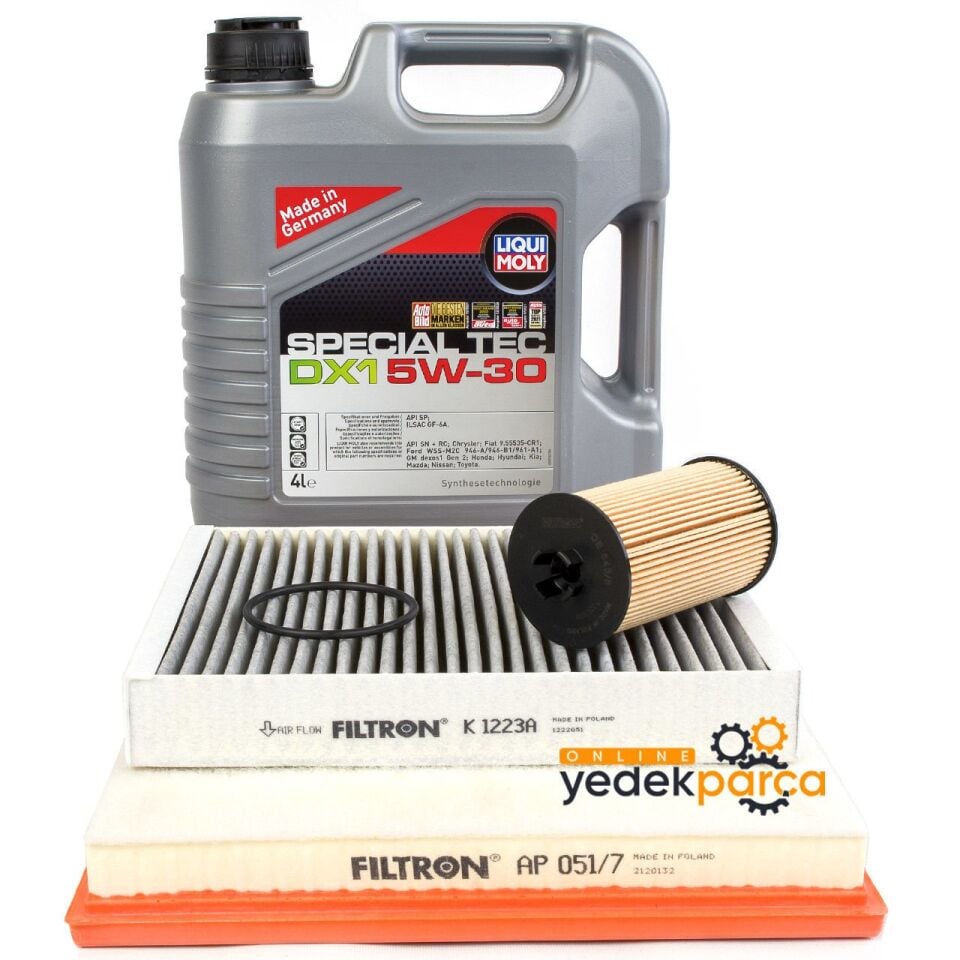 Opel Astra J 1.4 Turbo Filtre Seti Filtron / LIQUI MOLY Special Tec DX1 GEN3 5W-30 Motor Yağı 4 Litre