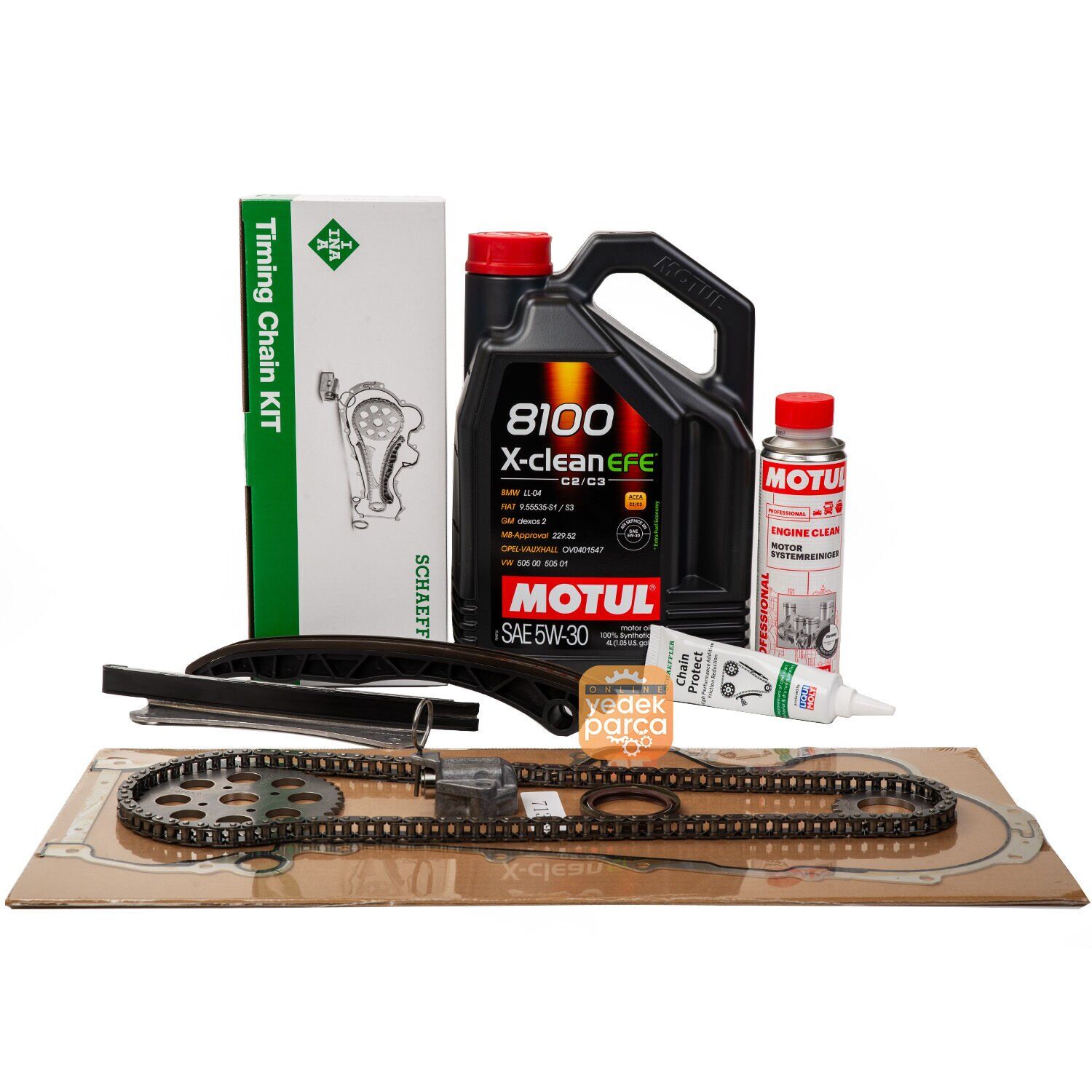 Opel Astra H 1.3 Dizel Zincir Seti İNA Contalı / MOTUL 8100 X-Clean EFE 5W30 Dexos2 / Motul Engine Clean Motor içi Temizleyici 300 ml