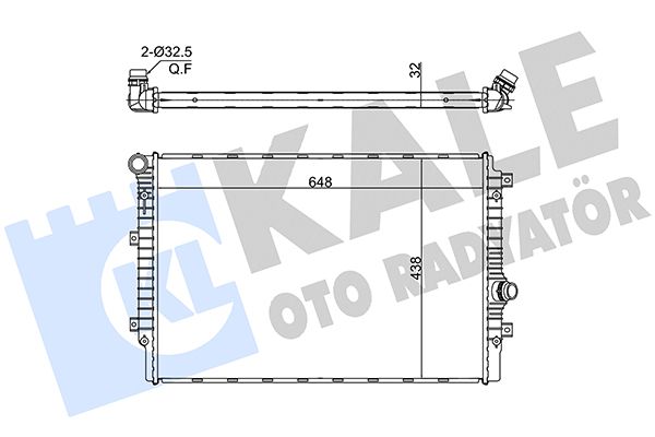 KALE 363170 | Su Radyatörü Brazing VW Golf V 03 / 1.4 / 1.6Fsı 1.6 16V 2.0Fsı , Golf VI 08 / 1.6 16V Eos 06 /