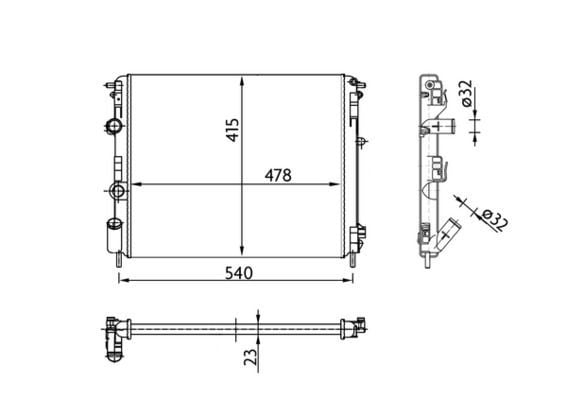 MAHLE CR36000S | Radyatör 01-Clio II-Symbol 1.5 DCI-1.4-1.6 16V + Ac