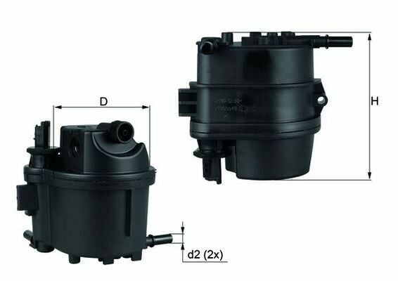 MAHLE KL779 | Mazot Filtresi 107-1007-206-307-Bipper-C1-C2-C3-Nemo 1.4Hdi