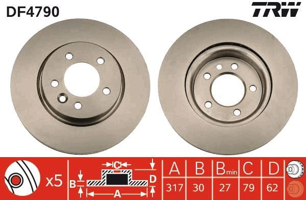 TRW DF4790 | Disk On 05-13 Range Rover-Discovery 2.7-4.04×4 | 1 Adet