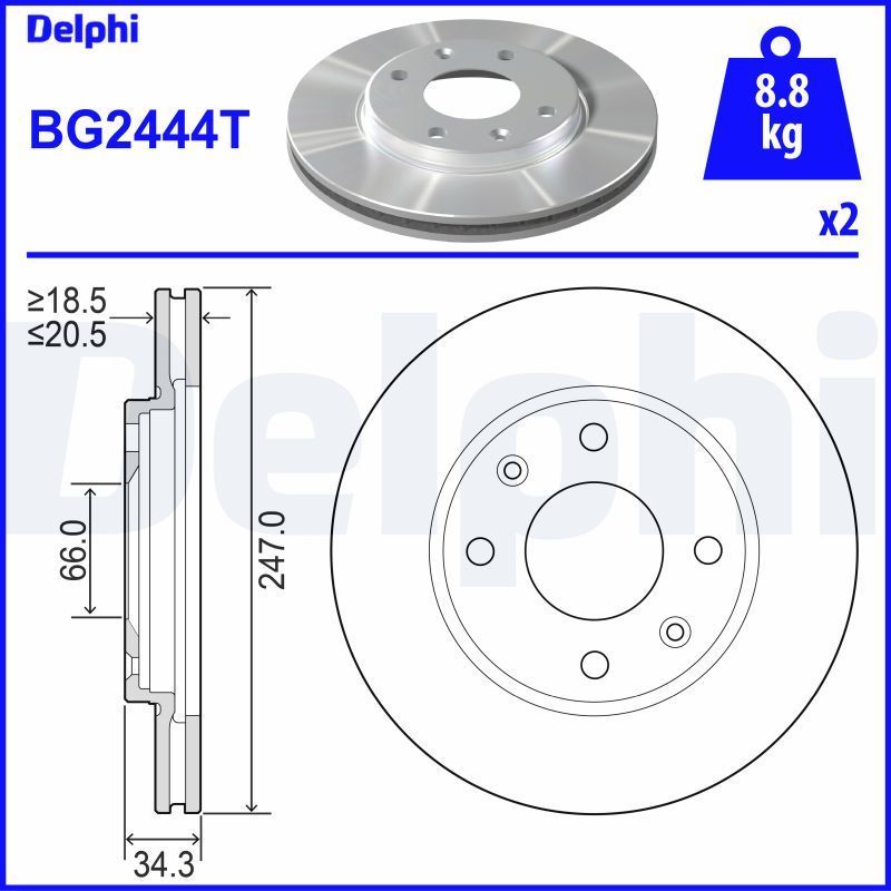 DELPHI BG2444T | Disk On Pt.106-206-306 | 1 Adet