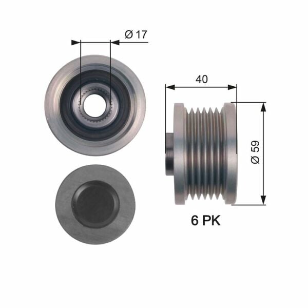 GATES OAP7144 | Alternatör Kasnağı 10-Astra.J-Insignia 1.6 16V *A16let*