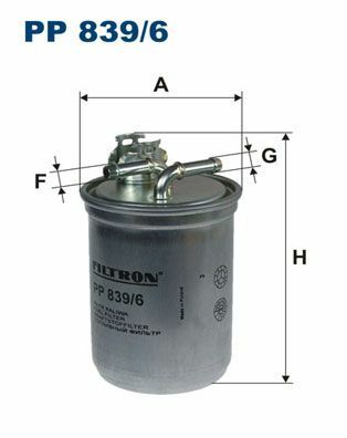 FILTRON PP839-6 | Mazot Filtresi 01-09 Sharan 1.9 TDI-2.0Tdı