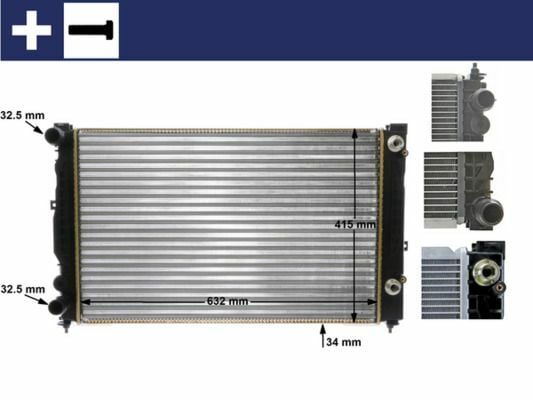 MAHLE CR132000S | Radyatör 96-06 Passat-A4 1.8T-1.9Tdi + Ac + Os