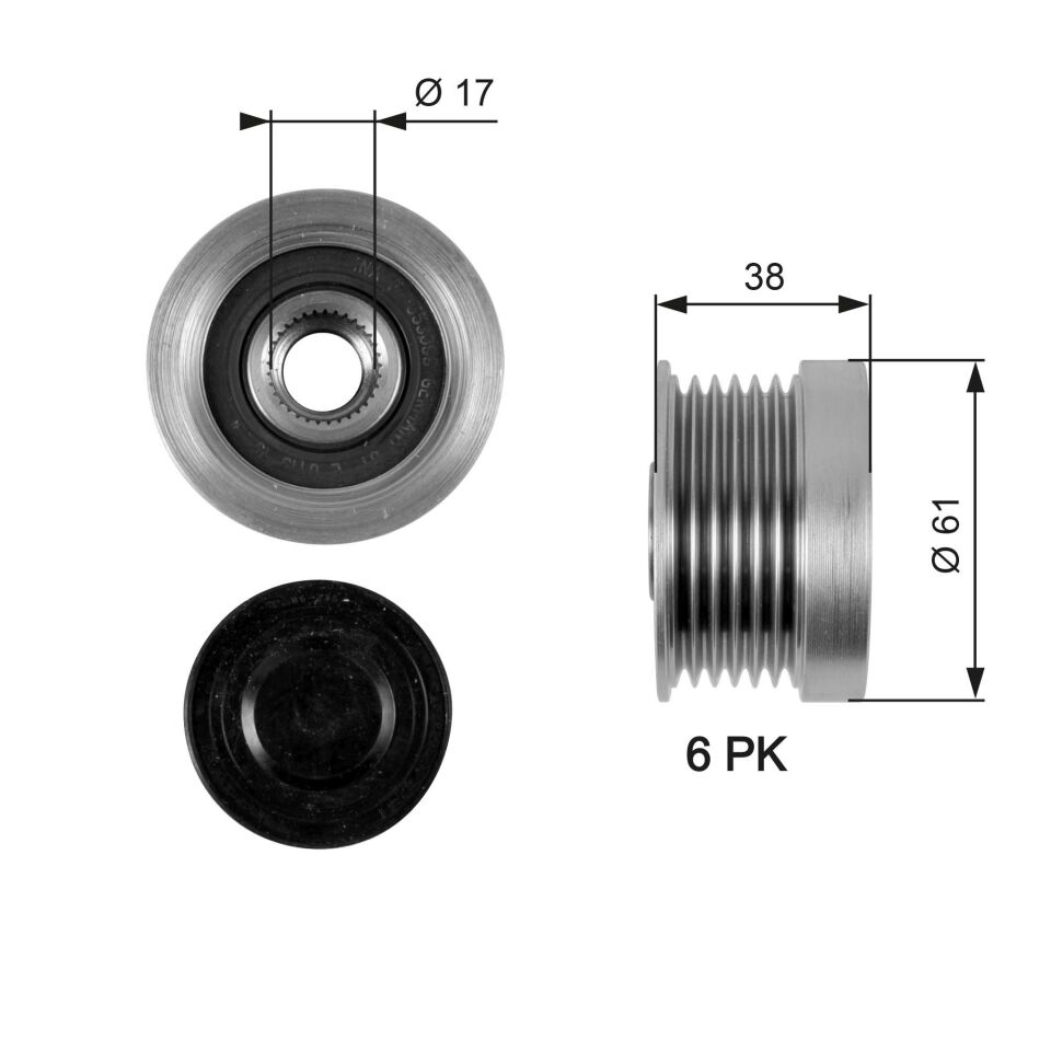 GATES OAP7036 | Alternatör Kasnağı Dıger S40s60s70s80 96 -