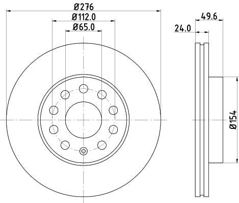 HELLA PAGID 8DD355122-721 | Fren Diski Audi, Seat, Skoda, VW A3 (85S, 85M) , A3 Convertible (8V7, 8Ve) , A3 Limousine (8Vs, 8Vm) , | 2 Adet