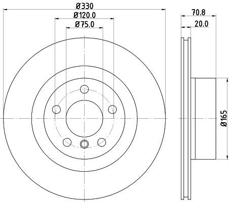 HELLA PAGID 8DD355119-541 | Fren Diski Arka Hava Kanallı (BMW X3 (F25) / X4 (F26) | 2 Adet
